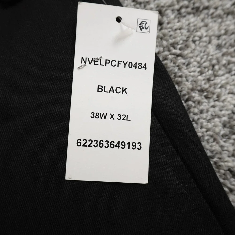 NEW Ralph Lauren Pants Mens 38X32 Black Chino Trouser Dress‎ Slacks Flat Front